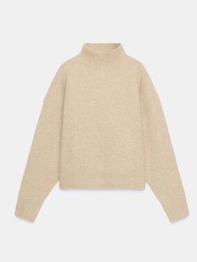 NWT Zara Soft High Neck Knit Sweater Beige XL
